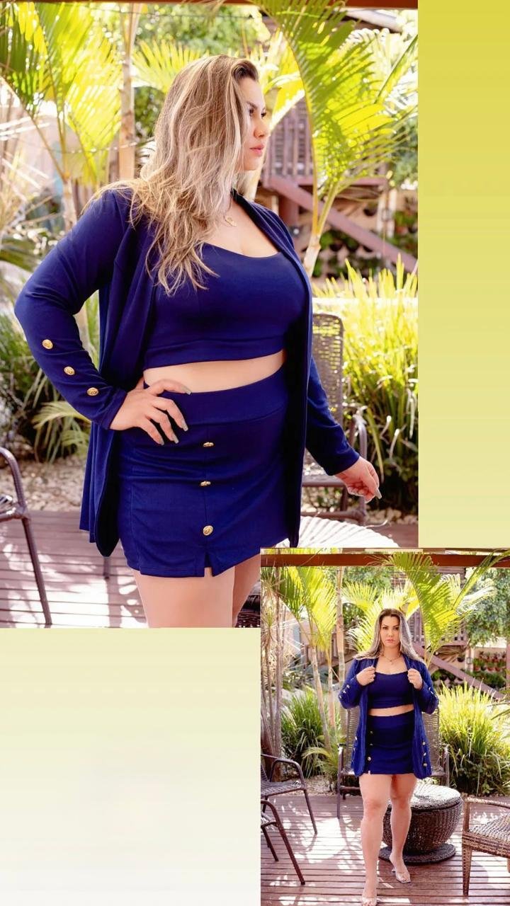 Conjunto Feminino Plus Size 3 Peças
